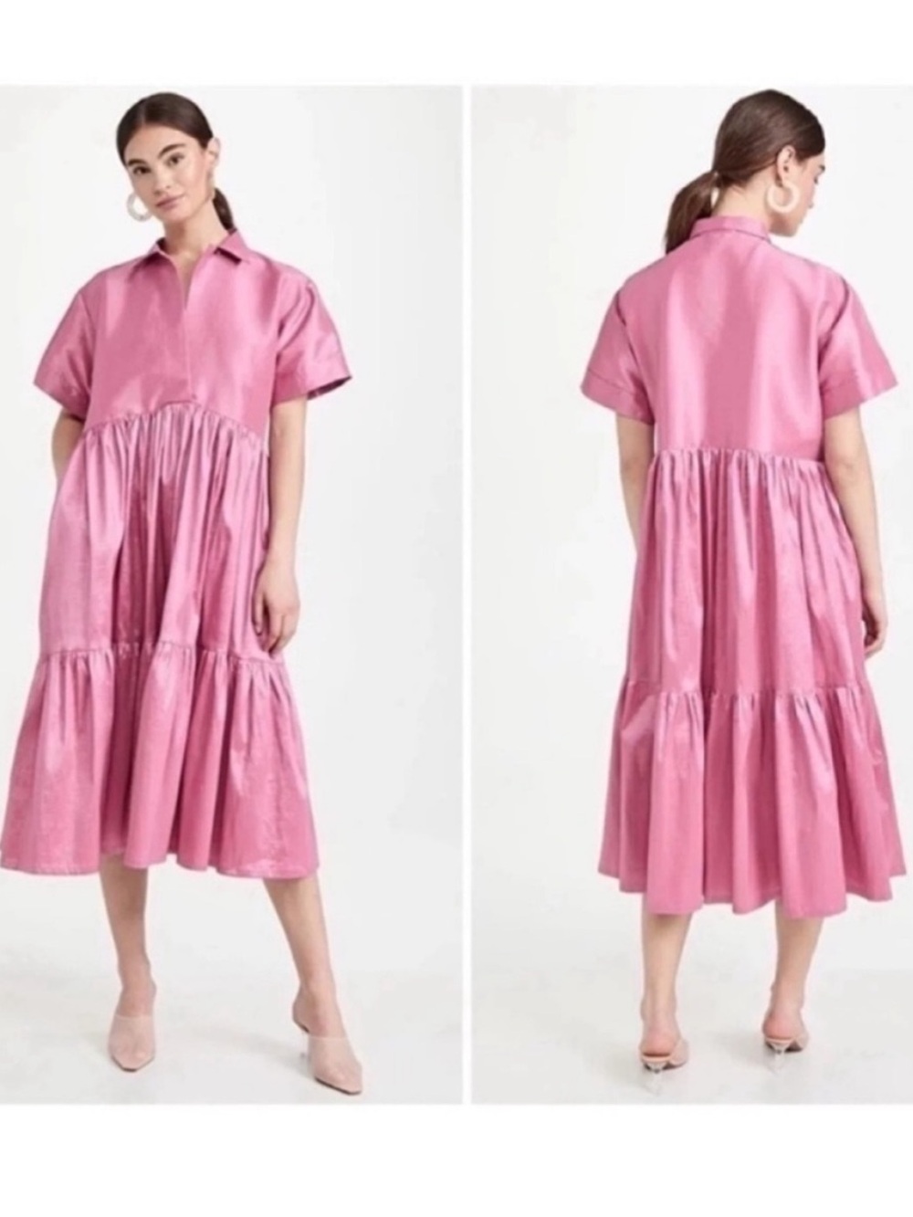 Kimberly Goldson Donni Midi Dress Pink